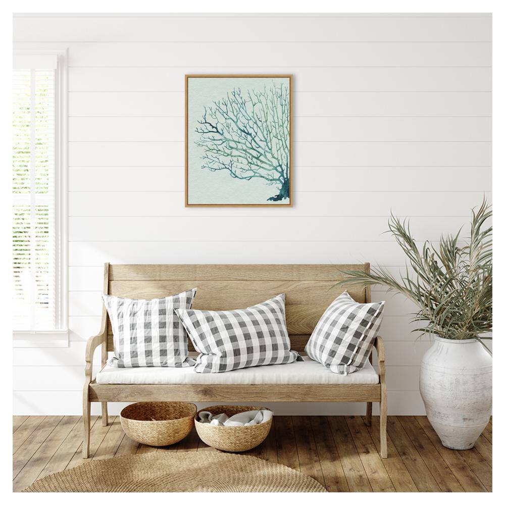 Seaglass Shadow II Abstract Nature Canvas Print with Maple Frame