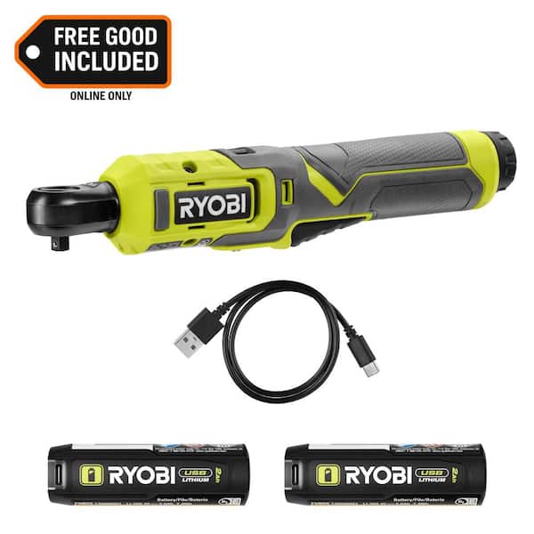 USB Lithium 1/4 in. Ratchet Kit with 2.0 Ah Battery and USB Charging Cable with USB Lithium 2.0 Ah Battery