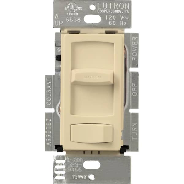 Lutron Skylark Contour Dimmer Switch for Electronic Low-Voltage, 300-Watt/Single-Pole or 3-Way, Ivory (CTELV-303P-IV)