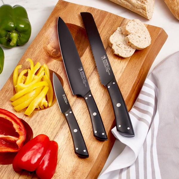 HENCKELS Noir 3-pc Stainless Steel Full Tang Black Starter Knife