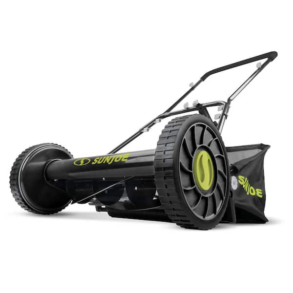 Mow Joe 16 in. Manual Push Walk Behind Reel Mower with Catcher