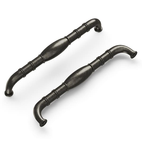 HICKORY HARDWARE Williamsburg 12 in. (305 mm) Center-to-Center Distressed Black Nickel Vibed Appliance Pull (5-Pack)