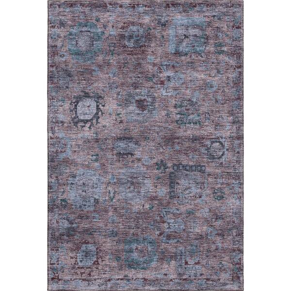 Mayfield Premium Machine Washable Abstract AMF2429 Plum 10 ft. x 14 ft. Area Rug