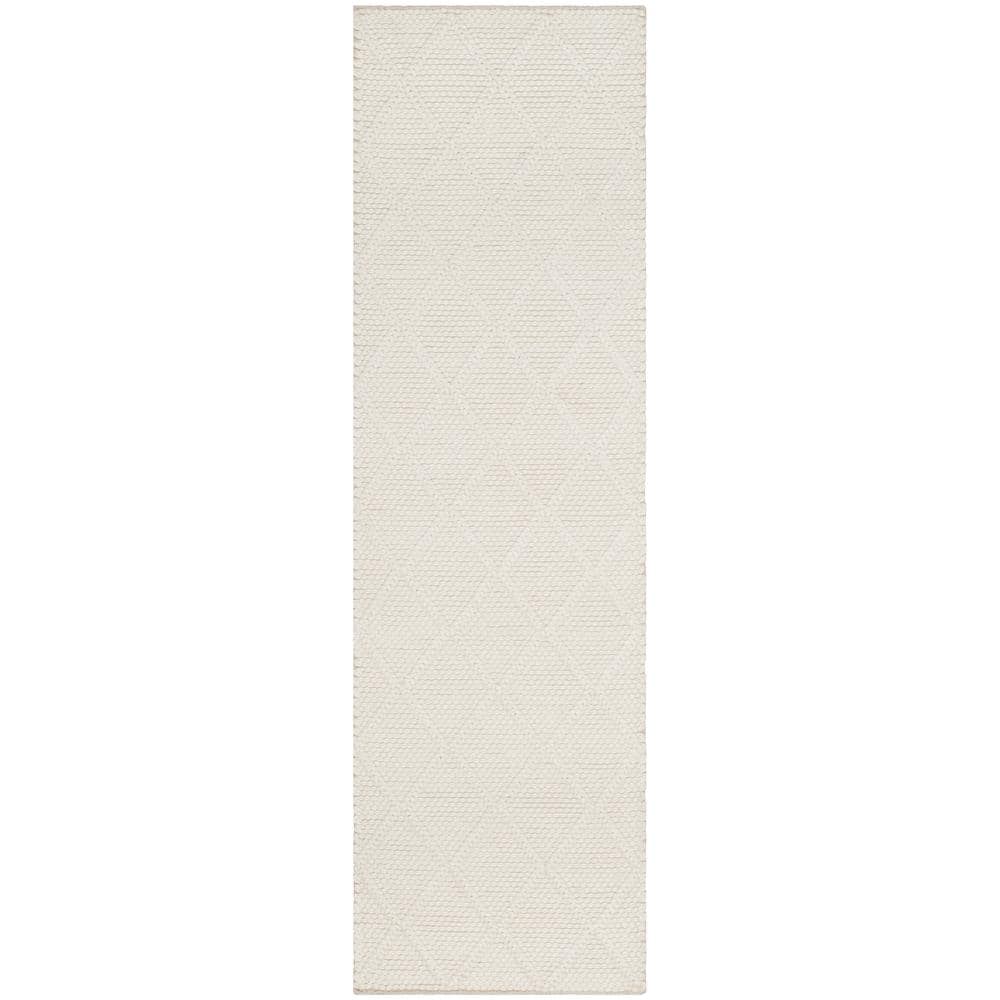 Ivory Elegance Hand-Tufted Wool Runner Rug - 27" x 14"