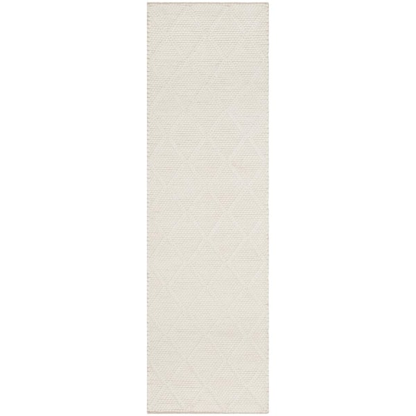 Natura 2 ft. x 20 ft. Ivory Zig-Zag Geometric Runner Rug