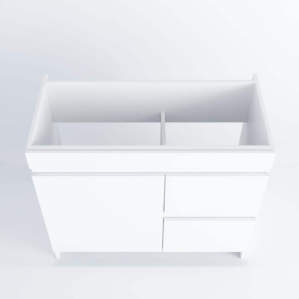 White Freestanding Single Bathroom Vanity with Soft Close Drawers