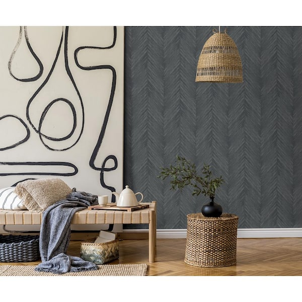 Volcanic Ash Otto Chevron Unpasted Paper Nonwoven Wallpaper Roll 57.5 sq. ft.