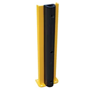 36 in. Yellow Steel Structural Rack Guard with Rubber Bumper