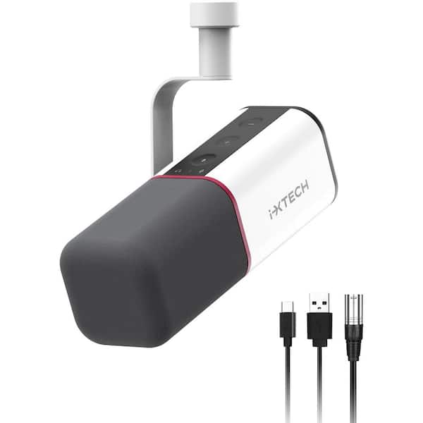 Lukyamzn USB/XLR Dynamic Microphone with Mic Cover for Podcasting, Streaming, Recording, Gaming and Voice-Over White
