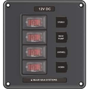Water-Resistant Circuit Breaker Switch Panel, 4 Position