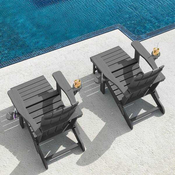 JEAREY 3-Level Adjustable Patio Folding Plastic Adirondack Chair