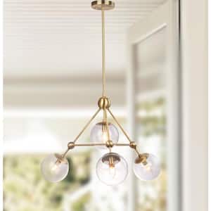 Bain 4-Light Gold Sputnik Globe Hanging Pendant Lighting