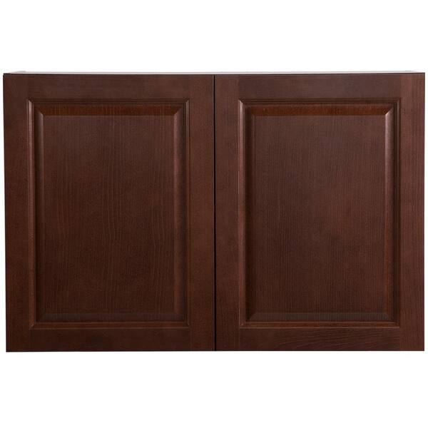 Hampton Bay Benton Assembled 36x24x12.6 in. Wall Cabinet in Amber