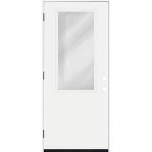 Legacy 30 in. x 80 in. RHOS 2/3 Clear Glass White Primed Fiberglass Prehung Front Door