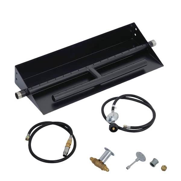 18 in. x 6 in. Outdoor Rectangular Carbon Steel Drop in Fire Pit Pan for Natural Gas and Liquid Propane