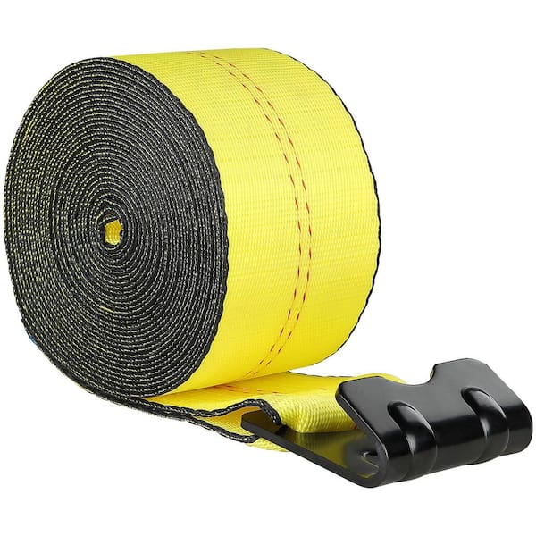 Winch Straps, 4 in. x 40 ft., 18000 lbs. Break Strength, 6000 lbs. Load Capacity, Truck Straps with Flat Hook
