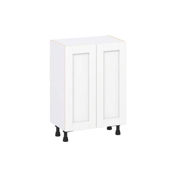 Milton 24 in. W x 14 in. D x 34.5 in. H Assembled Shaker Full Height Doors Base Kitchen Cabinet in Bright White