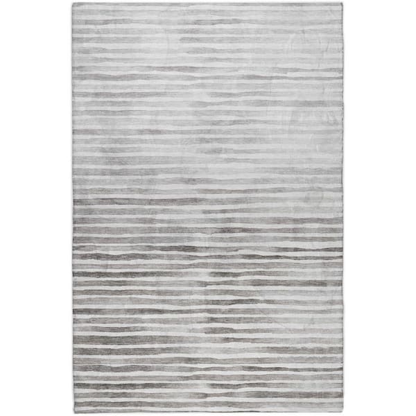 Dream Shag Premium Machine Washable Abstract ADS187 Gray 3 ft. x 5 ft. Area Rug