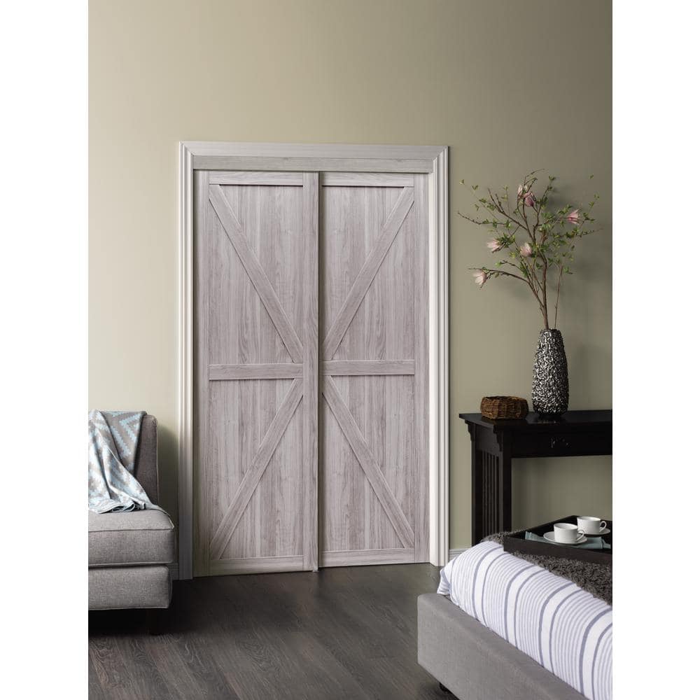 Silver Oak 48'' x 80'' MDF Sliding Closet Door