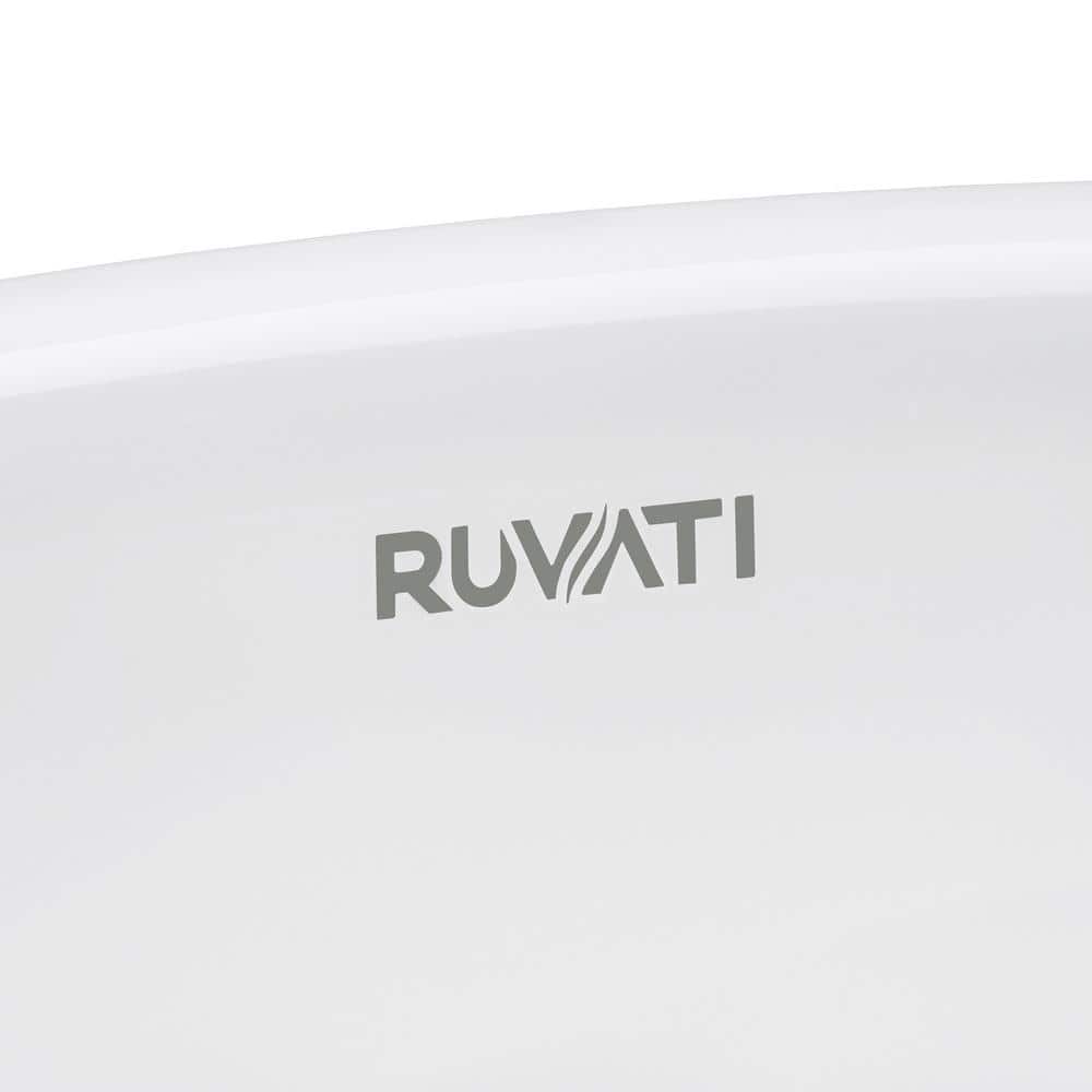 White Oval Ceramic Undermount Bathroom Sink with Glossy Finish