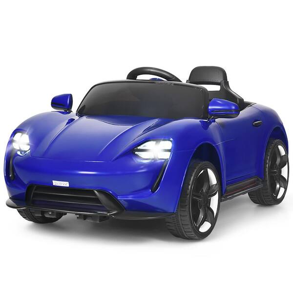 Costway 12-Volt Kids Ride On Car Parental Remote Motorized Vehicles with MP3 and LED Light Blue