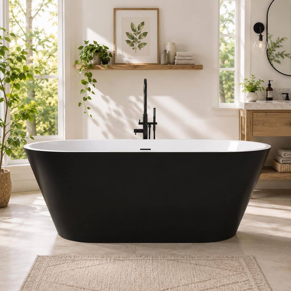 Zeafive Ane 67 in. x 29.5 in. Acrylic Freestanding Soaking Bathtub