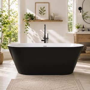 Zeafive Ane 59 in. x 29.5 in. Acrylic Freestanding Soaking Bathtub