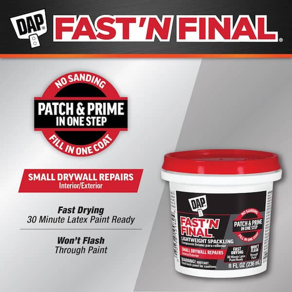 Fast 'N Final 8 oz. White Lightweight Spackling (12-Pack)
