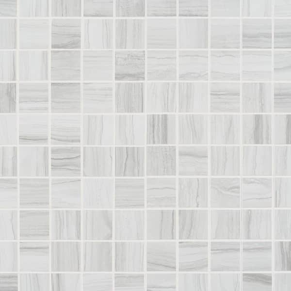 Ivy Hill Tile Saroshi Luminus White 11.81 in. x 11.81 in. Matte Porcelain Floor and Wall Mosaic Tile (0.96 sq. ft./Each)