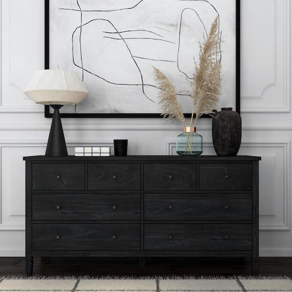 Butler Specialty Company Flagstaff Black 8-Drawer 64 in. W, Wood Dresser