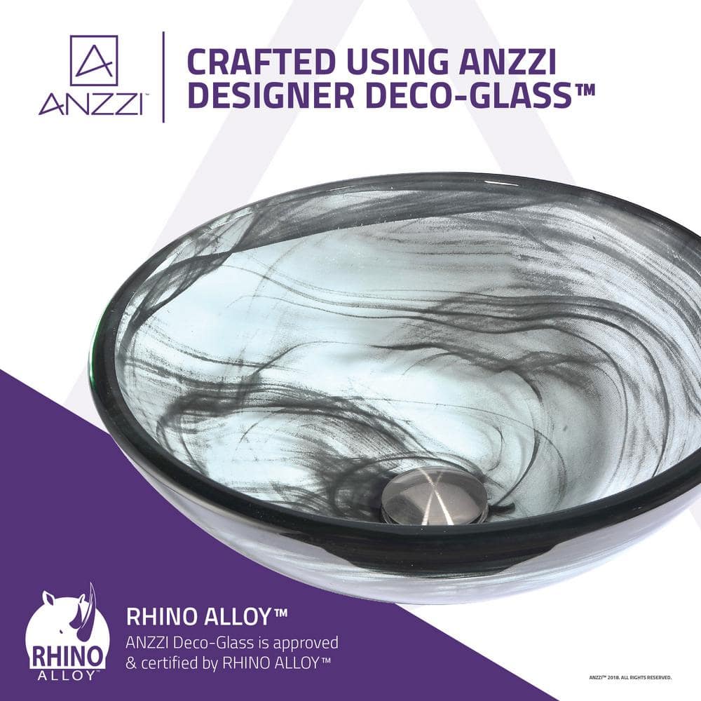 Smoky Green Tempered Glass Circular Vessel Sink