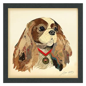 King Charles Spaniel in. Dimensional Collage Framed Graphic Art Under Glass Wall Art