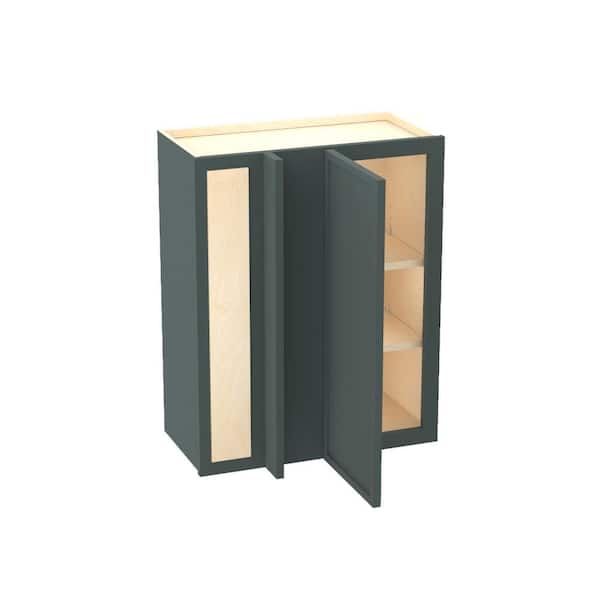 Franklin 24 in. W x 12 in. D x 30 in. H Assembled Plywood Blind Wall Kitchen Cabinet in Verdant Green with Soft Close LH