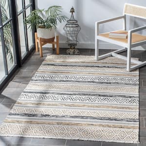 Augustine Ivory/Taupe 4 ft. x 6 ft. Chevron Western Area Rug
