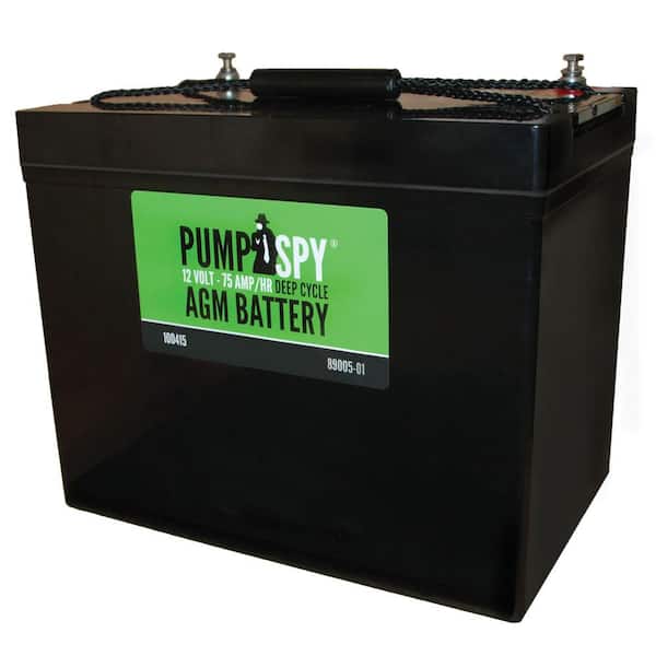 PumpSpy AGM Deep Cycle 75 Amp/Hr Maintenance Free Battery for Battery Backup Pumps