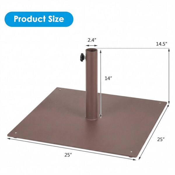 flat patio umbrella base US Weight 75 lb Brown Steel Stand-Alone Base, FUB75BRZ in diameter and features dual hand Kadehome 42 lbs. 25 in.