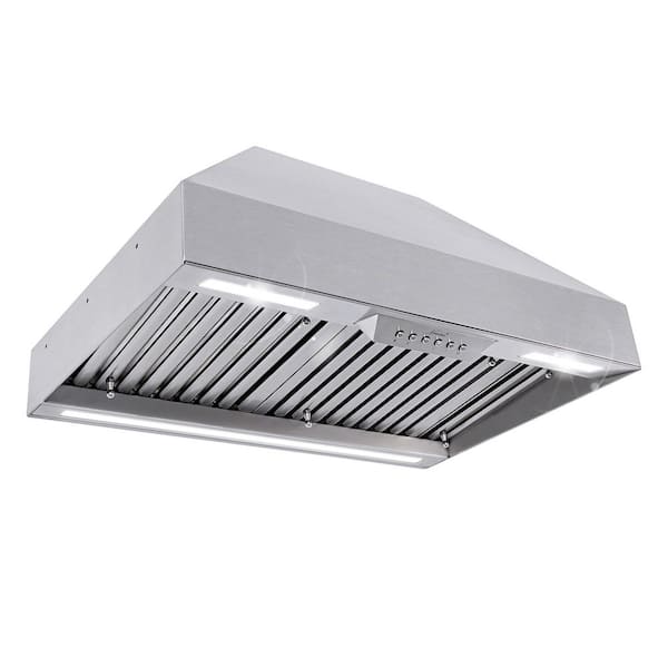 Akicon 30 in. 600 CFM Ducted Stainless Steel Range Hood Insert with 4-Speed, 3 CCT LED Light and Heat Sensor Auto Speed