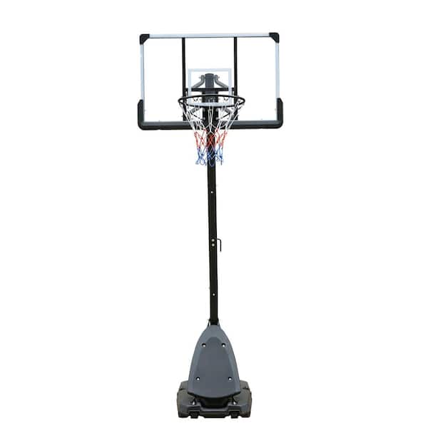 Unbranded 6 ft. to 10 ft. Outdoor Height Adjustable Basketball Hoop 44 in. Basketball Goal System with Stable Base and Wheels