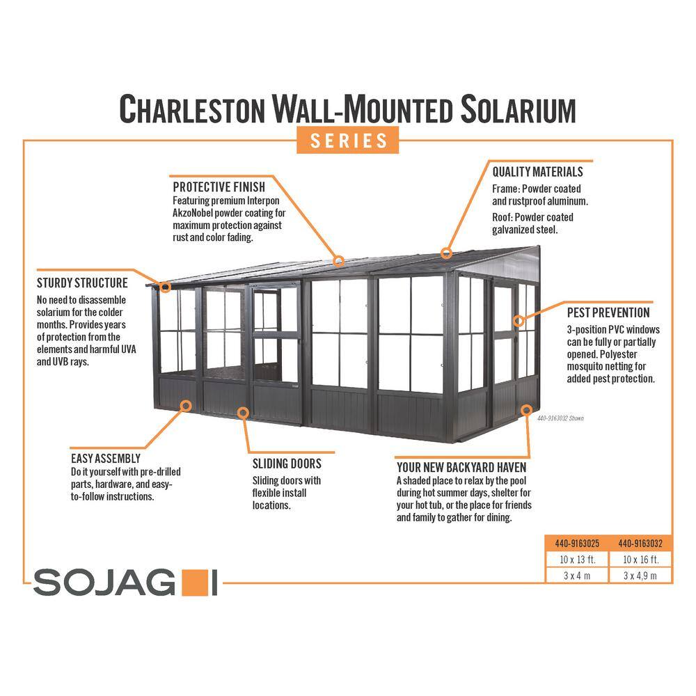 Charleston 10' x 16' Gray Aluminum and Steel Patio Gazebo