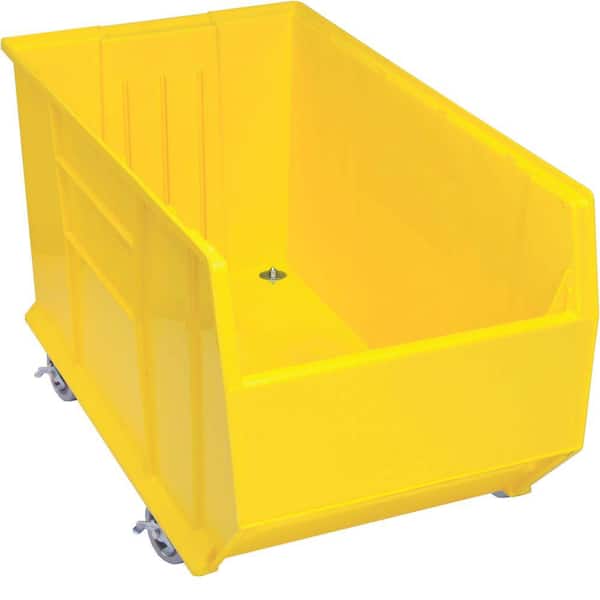 QUANTUM STORAGE SYSTEMS 36 in. Quantum Hulk Mobile 54 Gal. Storage Tote in Yellow (1-Pack)
