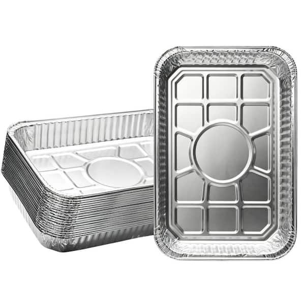8.5 in. x 6 in. Aluminum Foil Drip Pans with Disposable and Compatibility for Outdoor, BBQ and Grills (20-Pack)