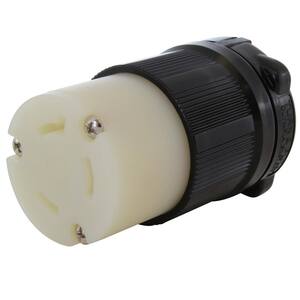 Nema L7-30R 30 Amp 277-Volt 3-Prong Locking Female Connector in Black with UL, C-UL Approval