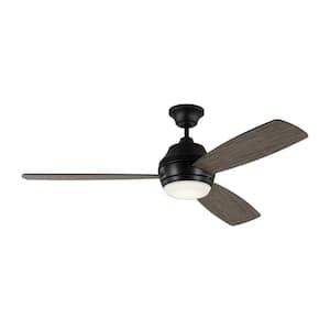 Ikon 52 in. Integrated LED Indoor Aged Pewter Ceiling Fan with Light Grey Weathered Oak Blades and Remote Control