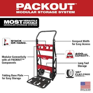 PACKOUT 20 in. 2-Wheel Utility Cart with M18 Lithium-Ion Cordless PACKOUT Radio/Speaker with Built-In Charger