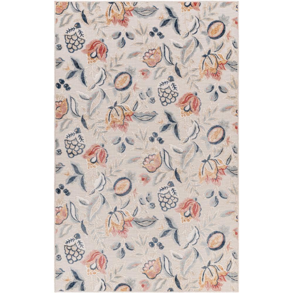 Artistic Weavers Cabo Light Gray 6 ft. x 9 ft. Floral Indoor/Outdoor ...
