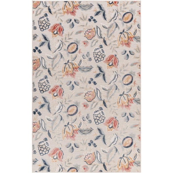Artistic Weavers Cabo Light Gray 8 ft. x 10 ft. Floral Indoor/Outdoor Area Rug