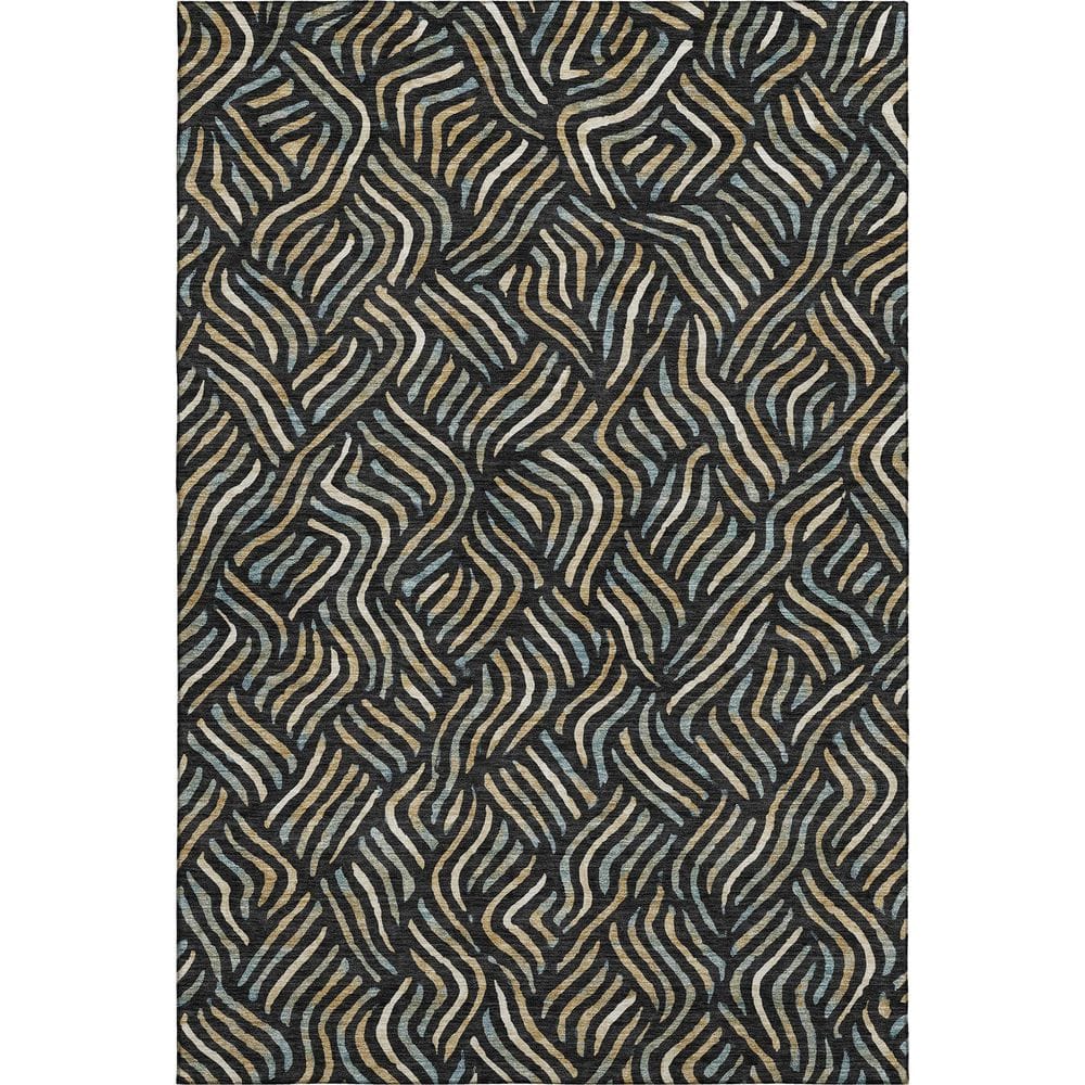 Mayfield Premium Machine Washable Abstract AMF2474 Black 10 ft. x 14 ft. Area Rug price history on PriceWatchPro