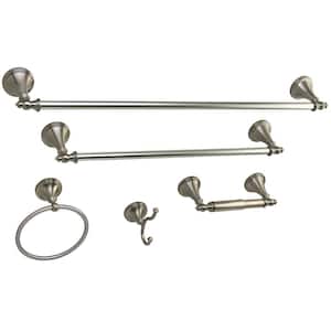 5-Piece Bath Hardware Set in Brushed Nickel