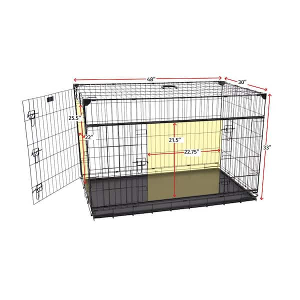 Dog kennel with side clearance door