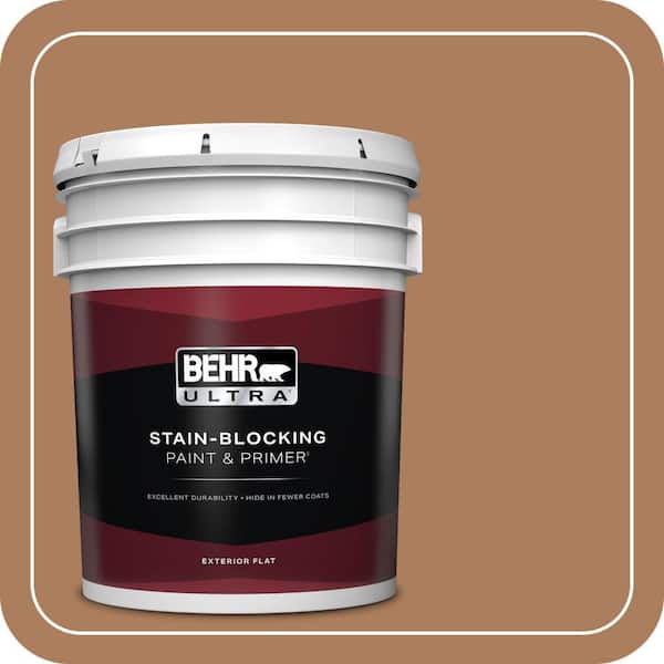 BEHR ULTRA 5 gal. #S230-6 Burnt Toffee Flat Exterior Paint & Primer